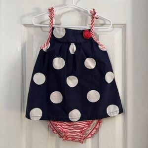 Carter's Blue and White Romper Jumpsuit